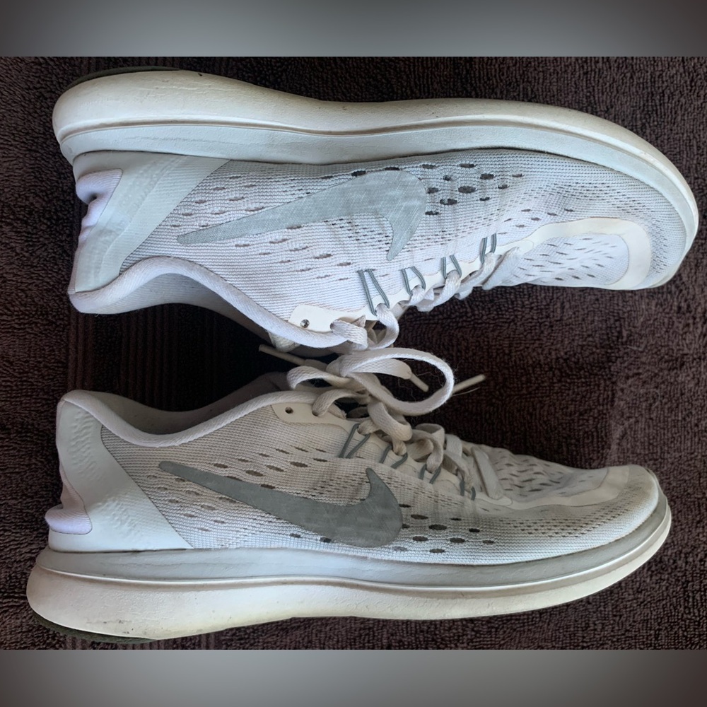 Nike Flex 2017 Run Athletic Shoes White Gray Low Top Running - Women’s Size 6.5 - Picture 8 of 12